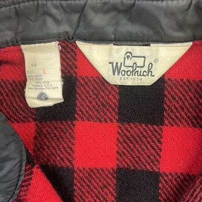 Vintage Woolrich Wool Button Up Shirt Size Large Buffalo Plaid