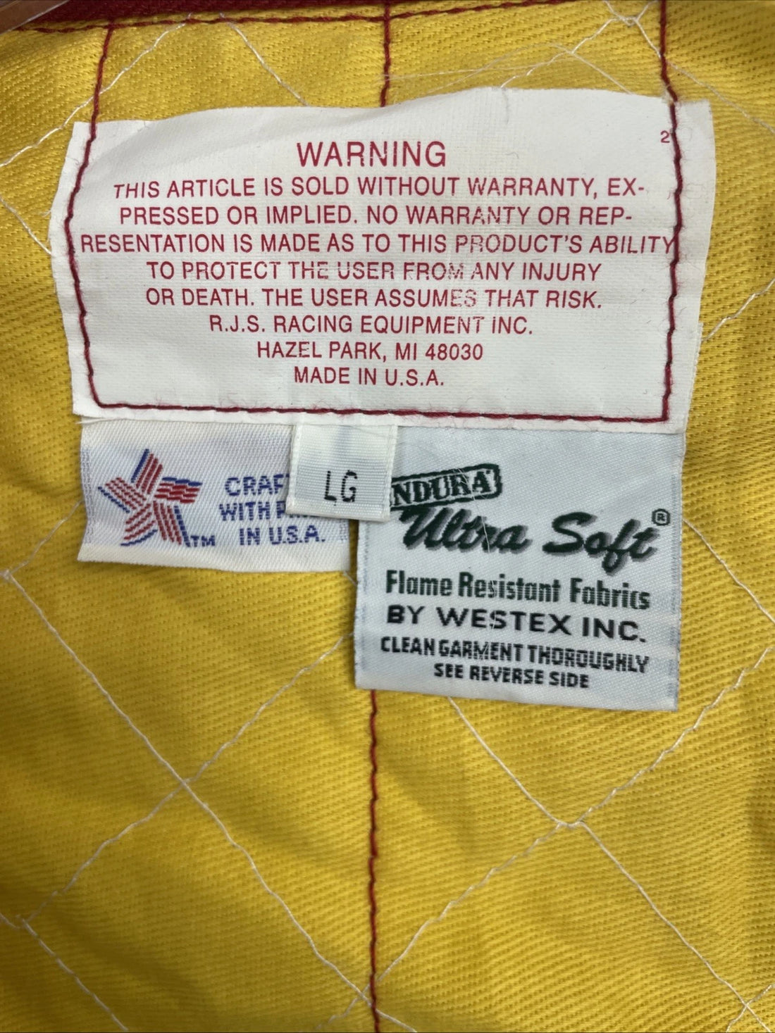 Vintage RJS Racing Equipment Jacket Size Large Red