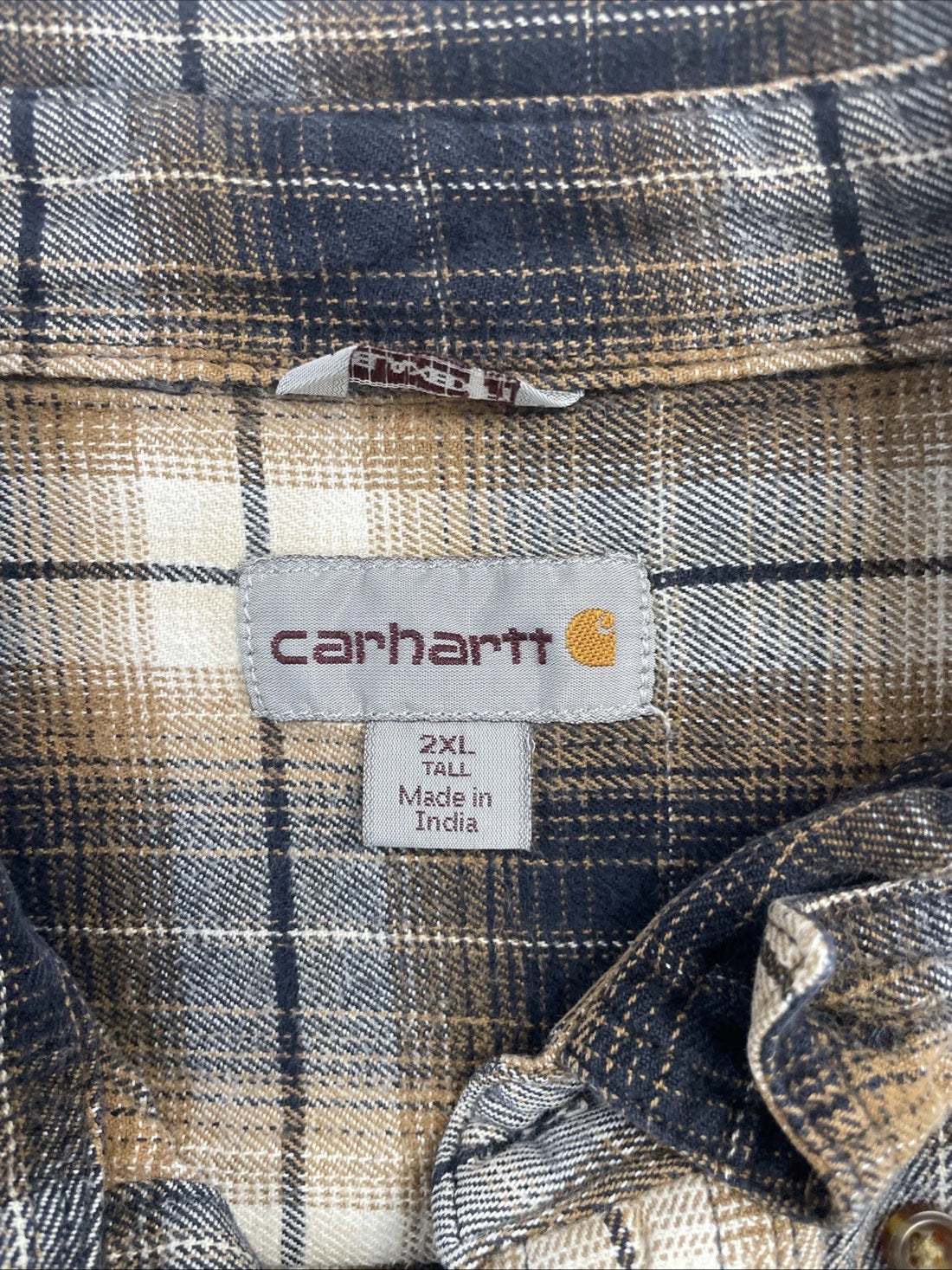 Carhartt Button Up Shirt Size 2XL Tall Plaid