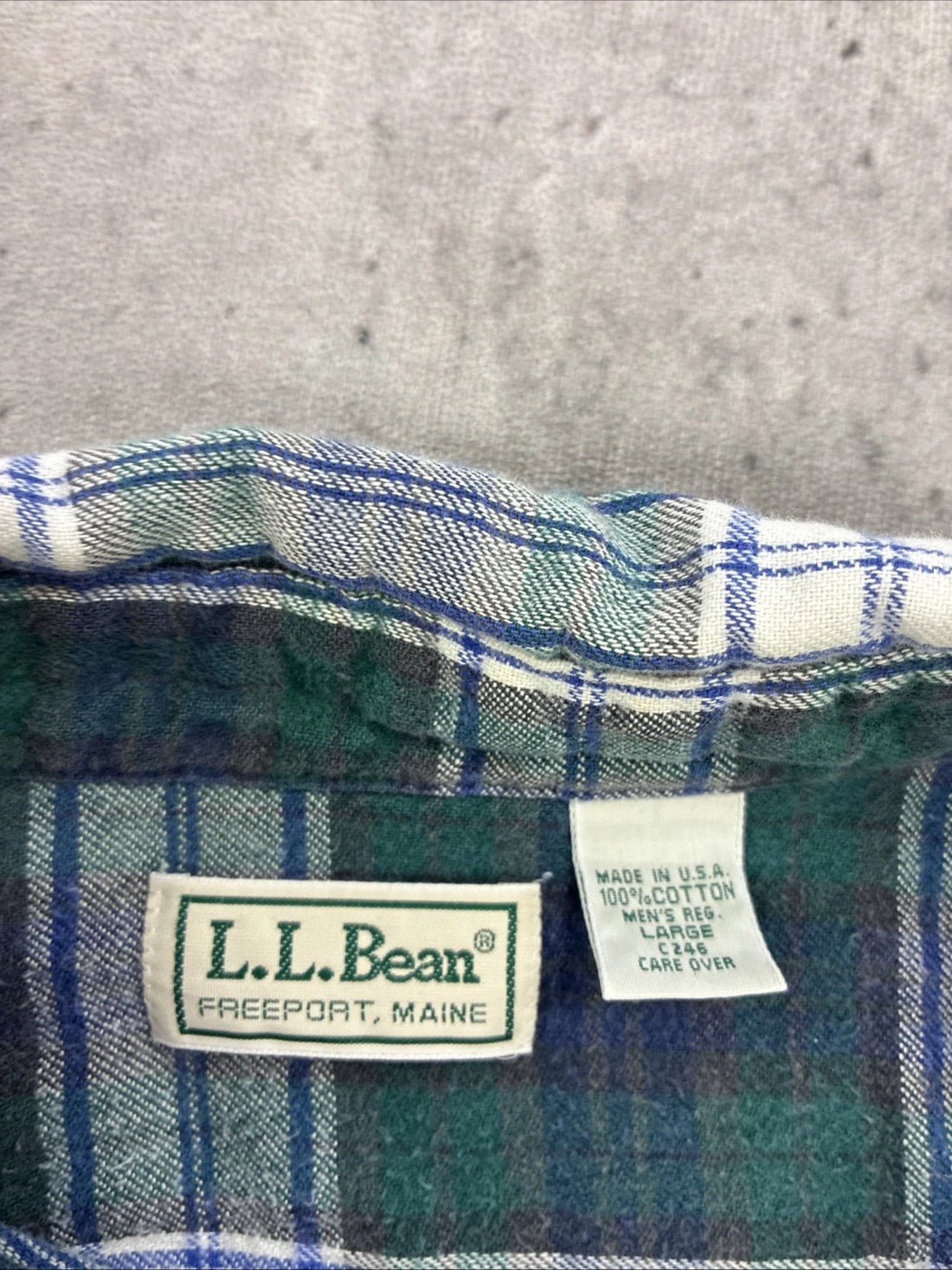 Vintage L.L. Bean Flannel Button Up Shirt Size Large Plaid