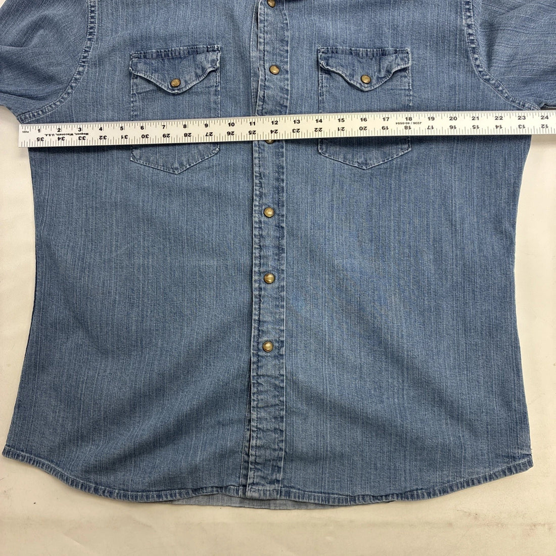 Wrangler Western Denim Pearl Snap Shirt Size XL