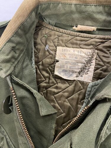 Vintage US Army Field Coat Jacket Size Medium Green Military