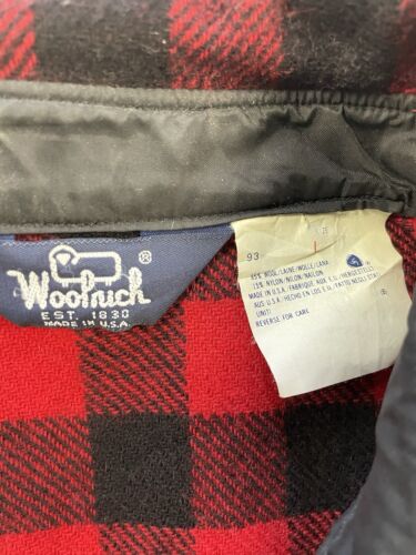 Vintage Woolrich Wool Button Up Shirt Size Large Red Buffalo Plaid