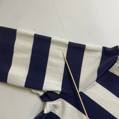 Vintage Polo Ralph Lauren Rugby Shirt Size Large Striped Denim Collar