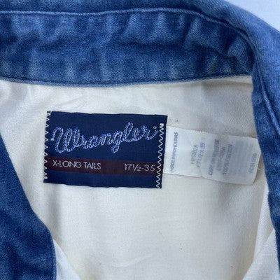 Vintage Wrangler Western Button Up Shirt Size 17 1/2-35 Striped