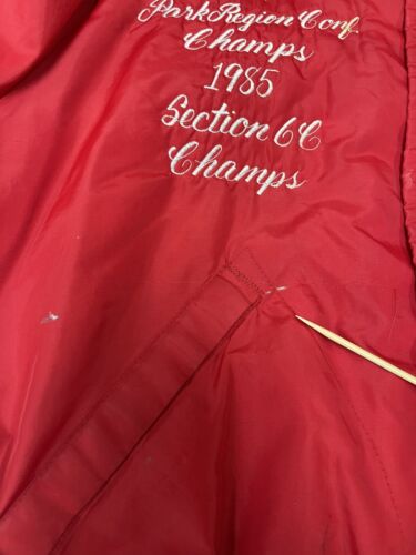 Vintage Bertha-Hewitt Football Varsity Bomber Jacket Size Large Red
