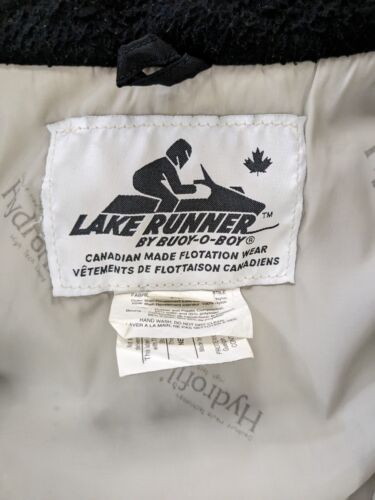 Vintage Lake Runner Snowmobile Racing Jacket Size Large Black Insulated