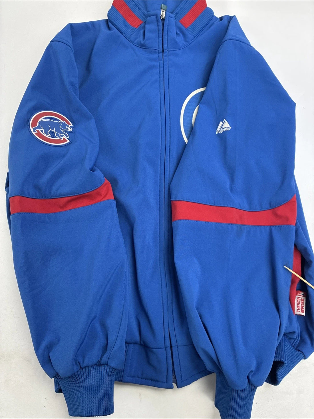 Chicago Cubs Majestic Dug Out Bomber Jacket Size Large MLB