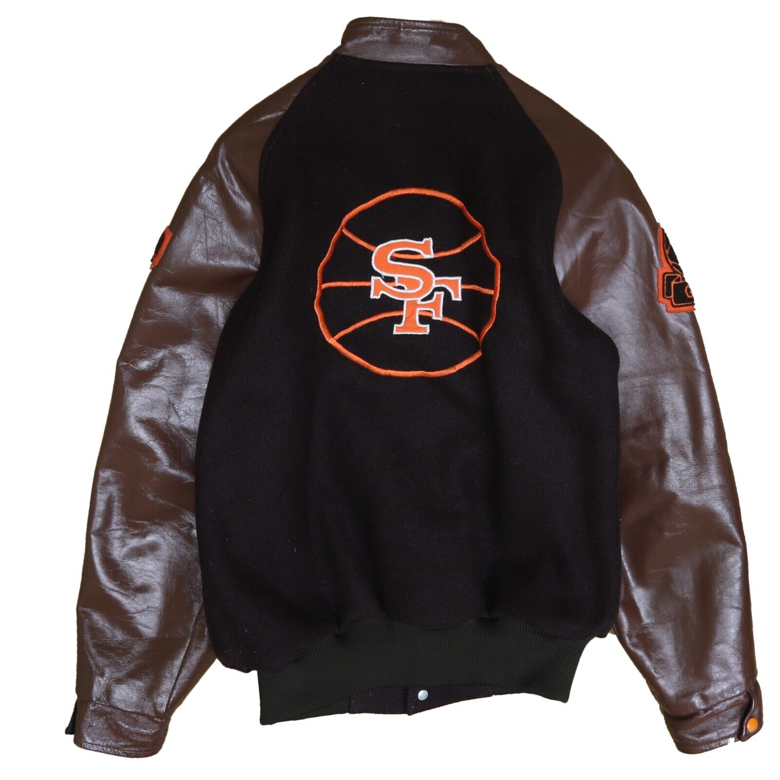 Vintage St Francis Browns Basketball Leather Wool Varsity Bomber Jacke Throwback Vault