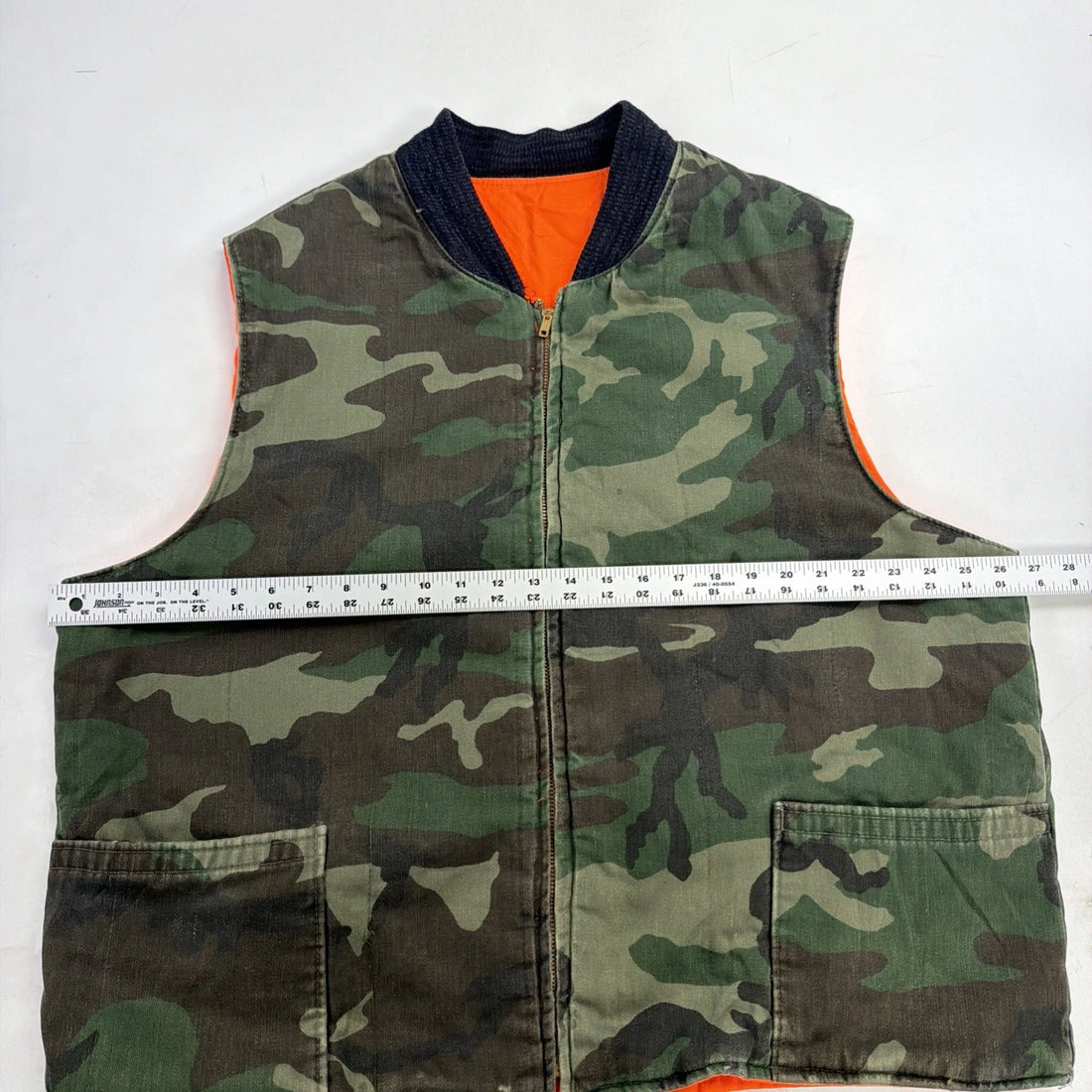 Vintage Hunting Camo Vest Jacket Size XL Reversible 50s 60s