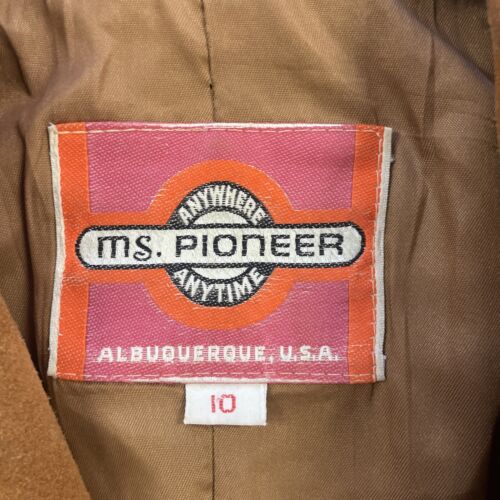 Vintage Ms Pioneer Western Leather Suede Jacket Womens Size 10 Fringe Cropped