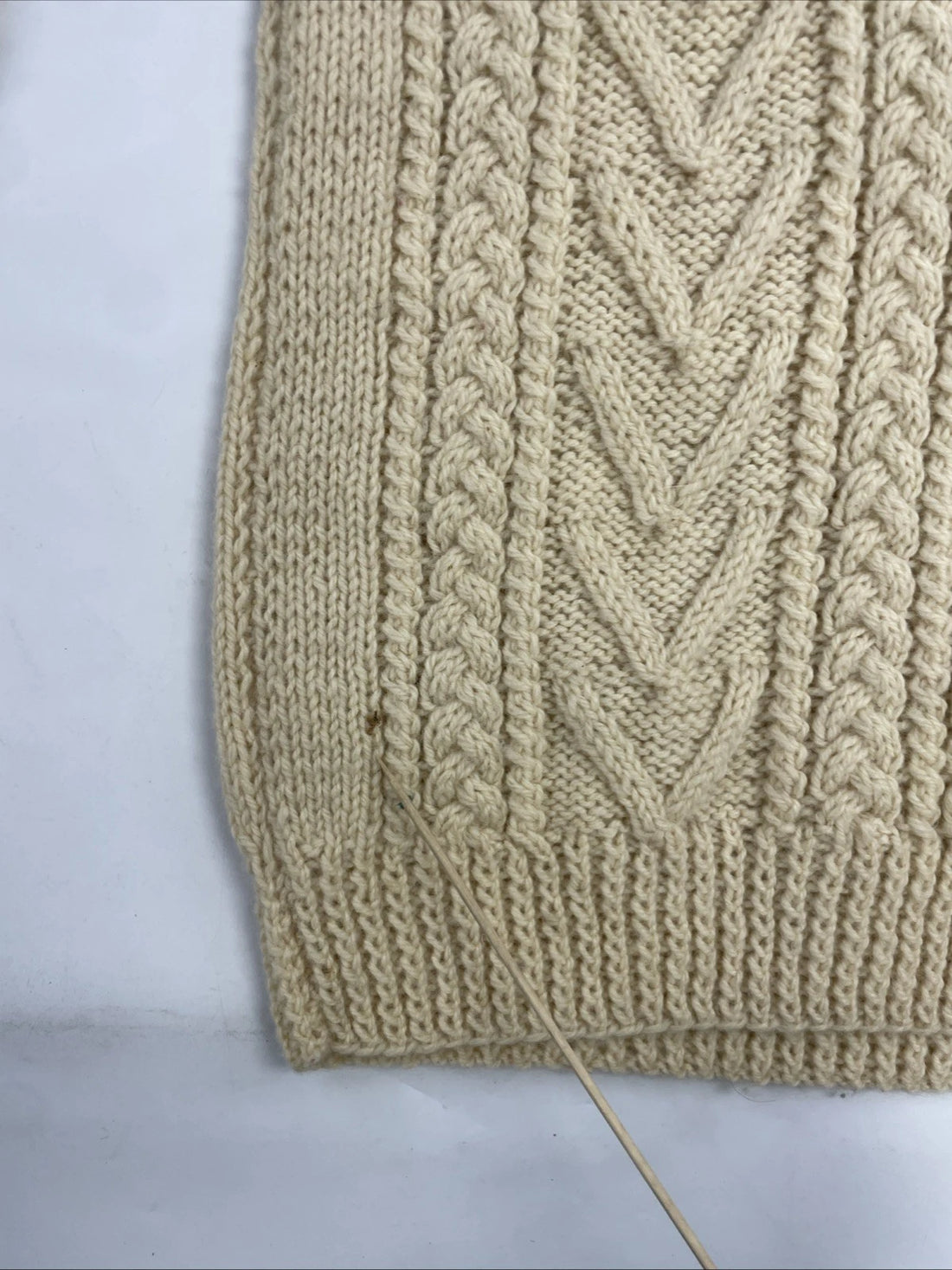 Vintage Gaeltarra Wool Cable Chunky Fisherman Knit Sweater Size 42 Ireland