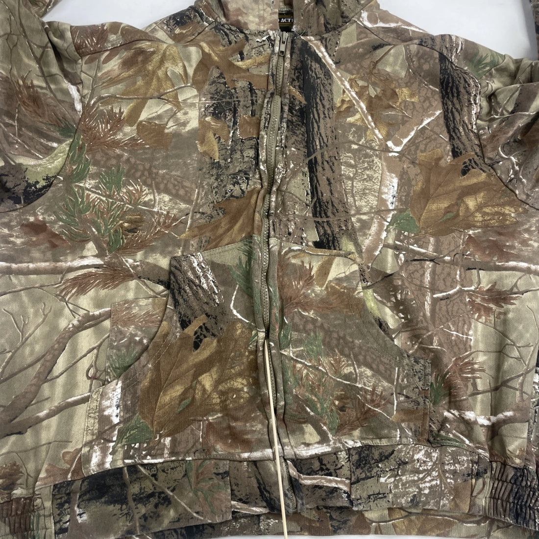 Pro Action Tree Camo Full Zip Sweatshirt Hoodie Size Large