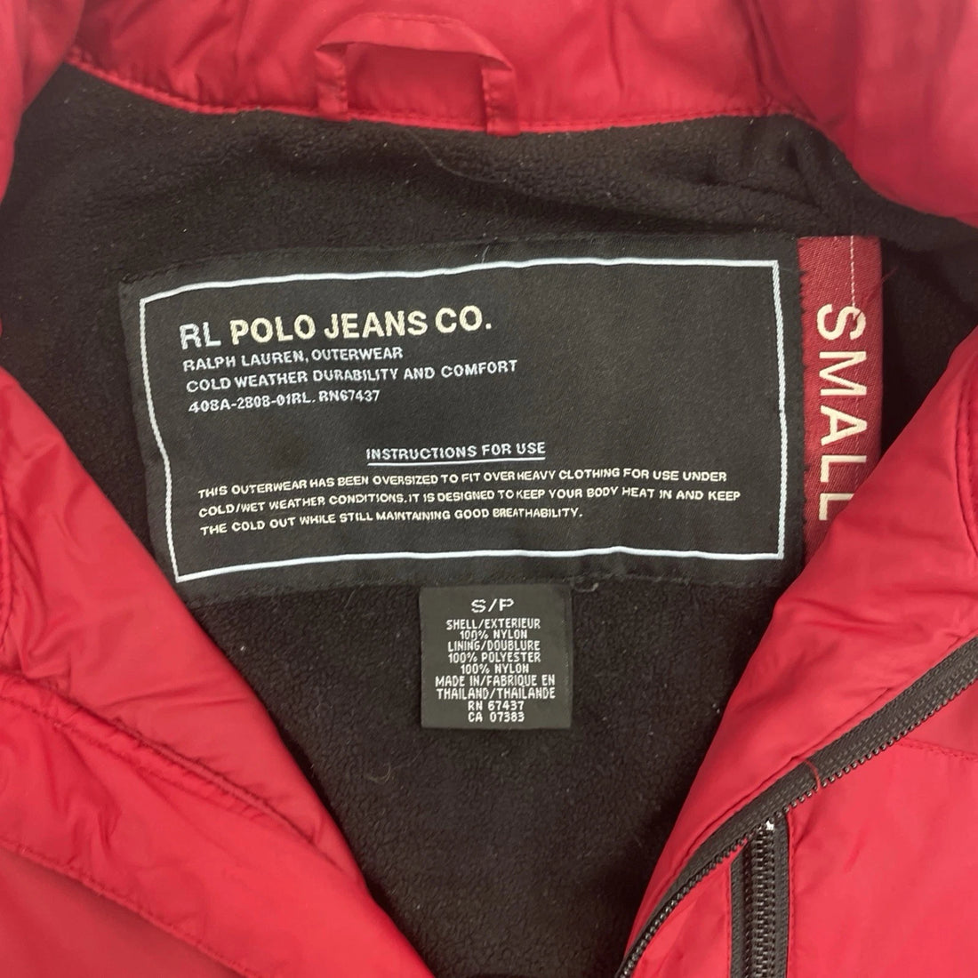 Vintage Polo Jeans Ralph Lauren Windbreaker Jacket Size Small Red