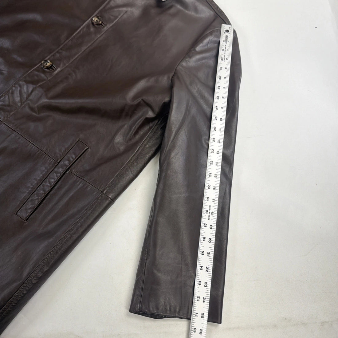 Vintage Banana Republic Leather Trench Coat Jacket Size Large Brown