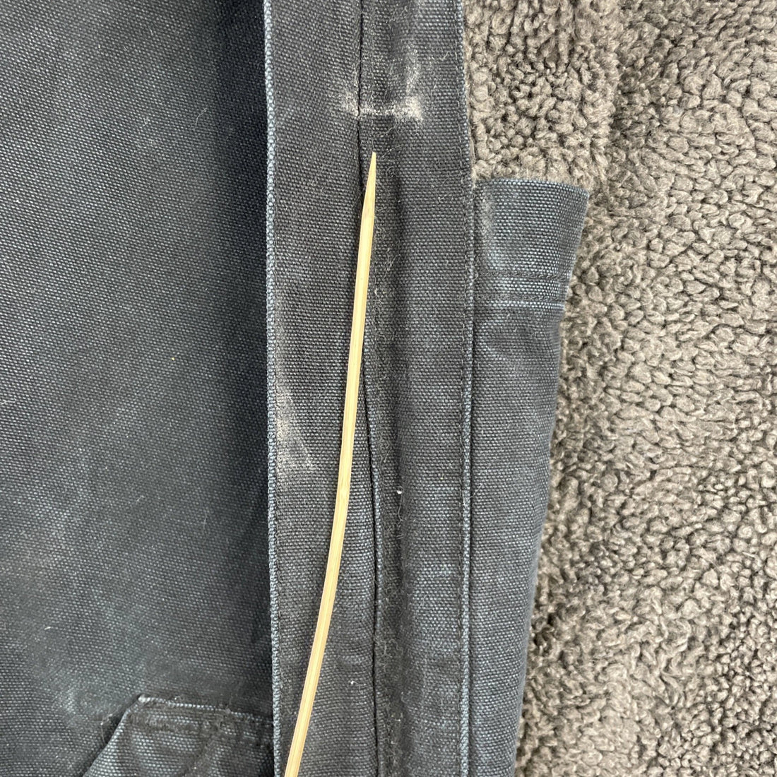 Carhartt Canvas Work Jacket Size XL Black Sherpa Lined