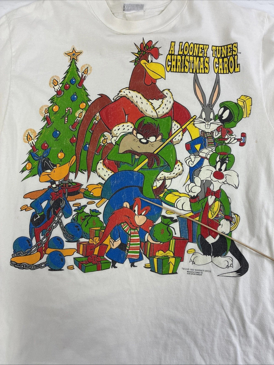 Christmas Looney Tunes T-Shirt Size XL 90s