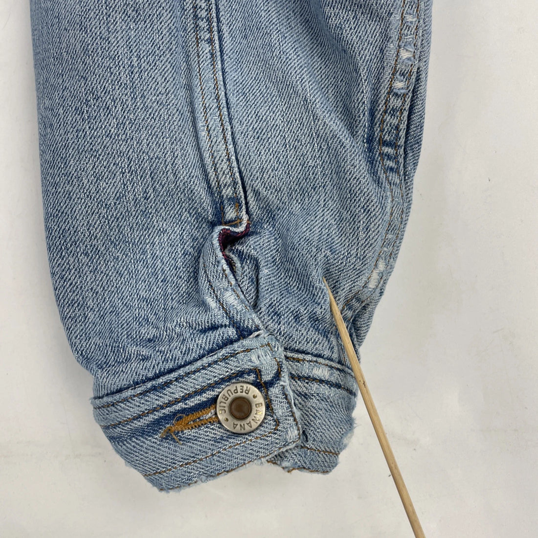 Vintage Banana Republic Denim Trucker Jacket Size Medium Plaid Lined