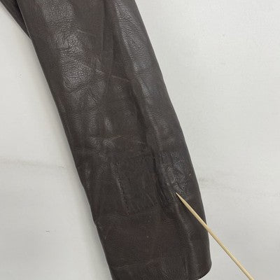 Vintage Chess King Leather Coat Jacket Size Small Brown