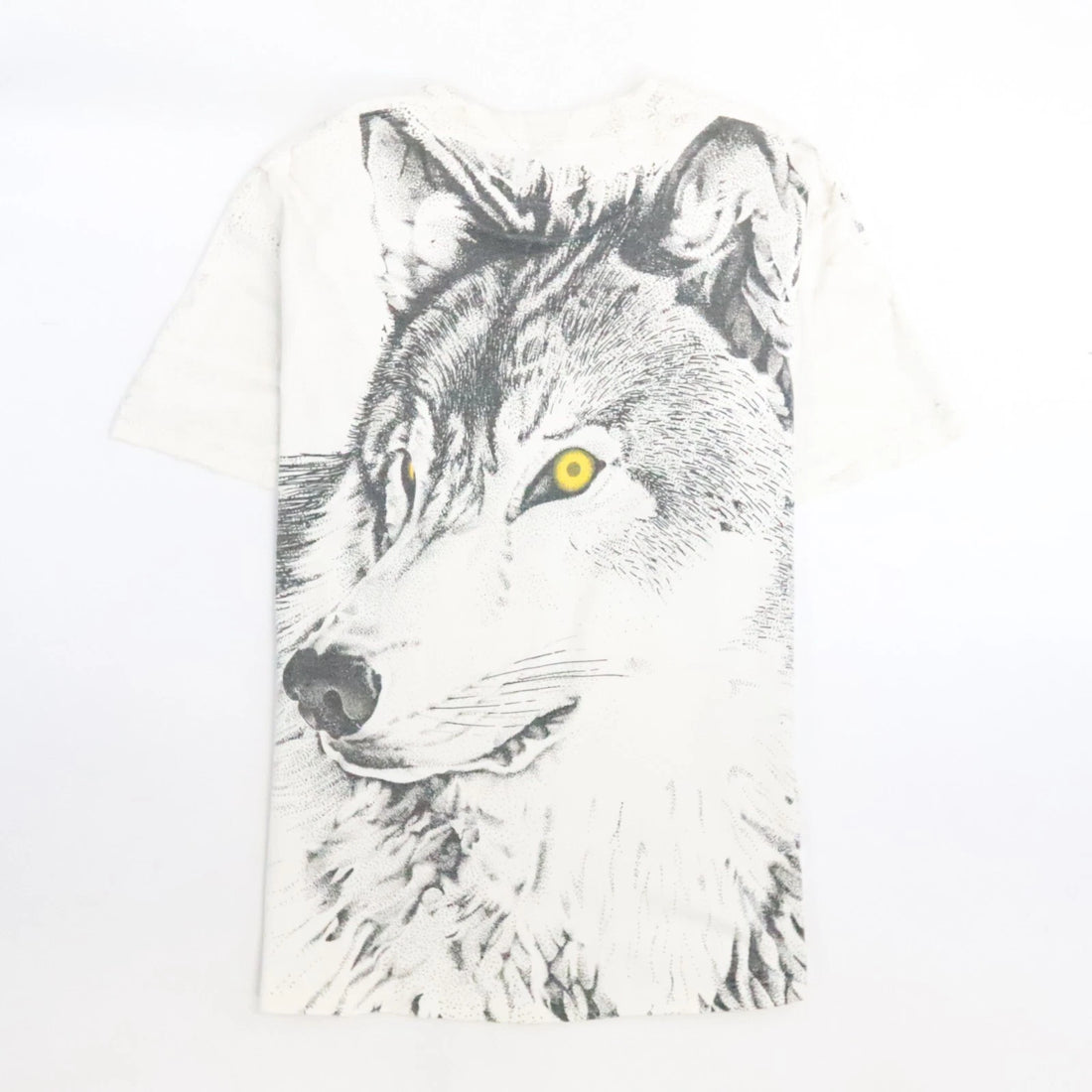 Vintage Wolf T-Shirt Size Large Nature All Over Print 90s