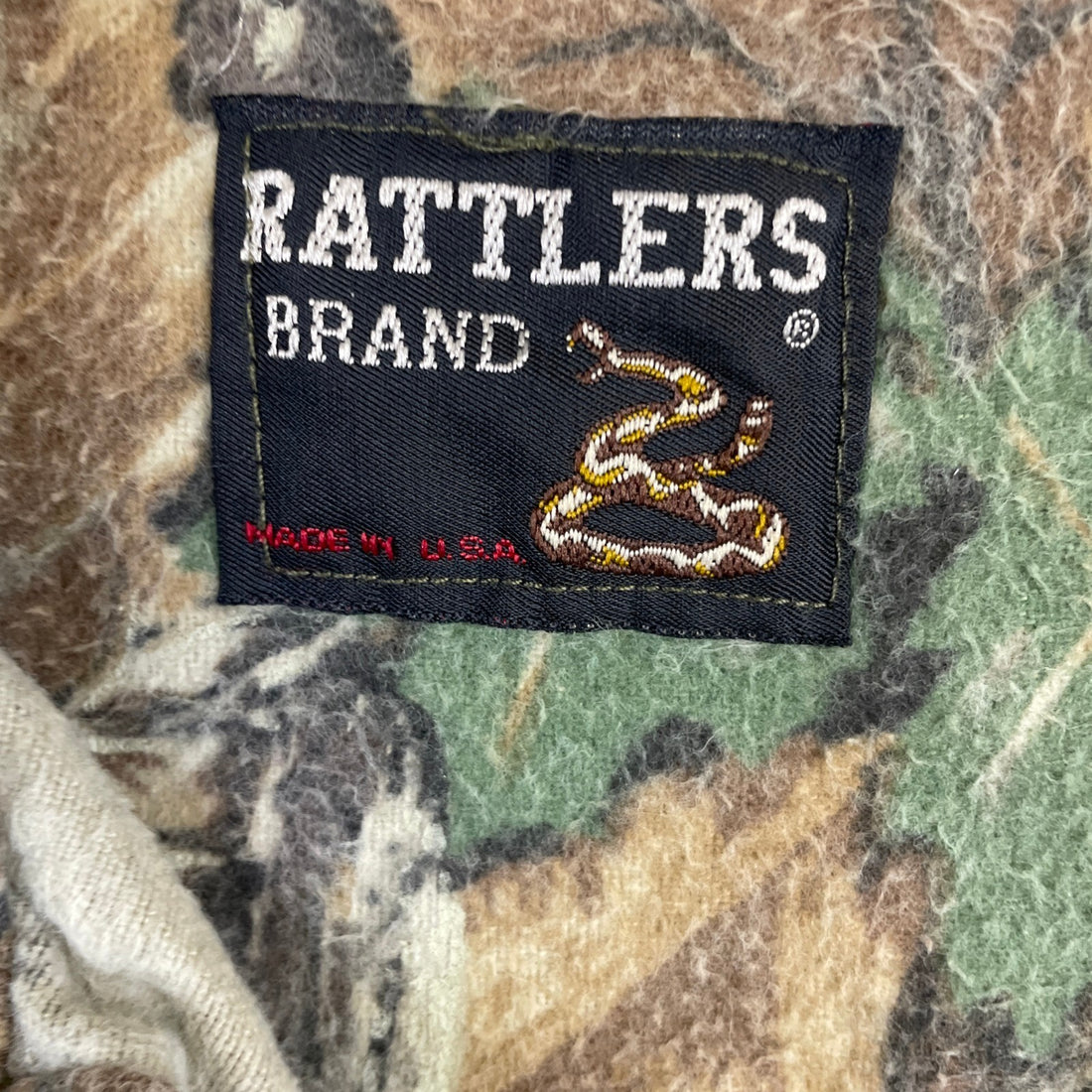 Vintage Rattlers Tree Leaf Camo Button Up Shirt Size XL