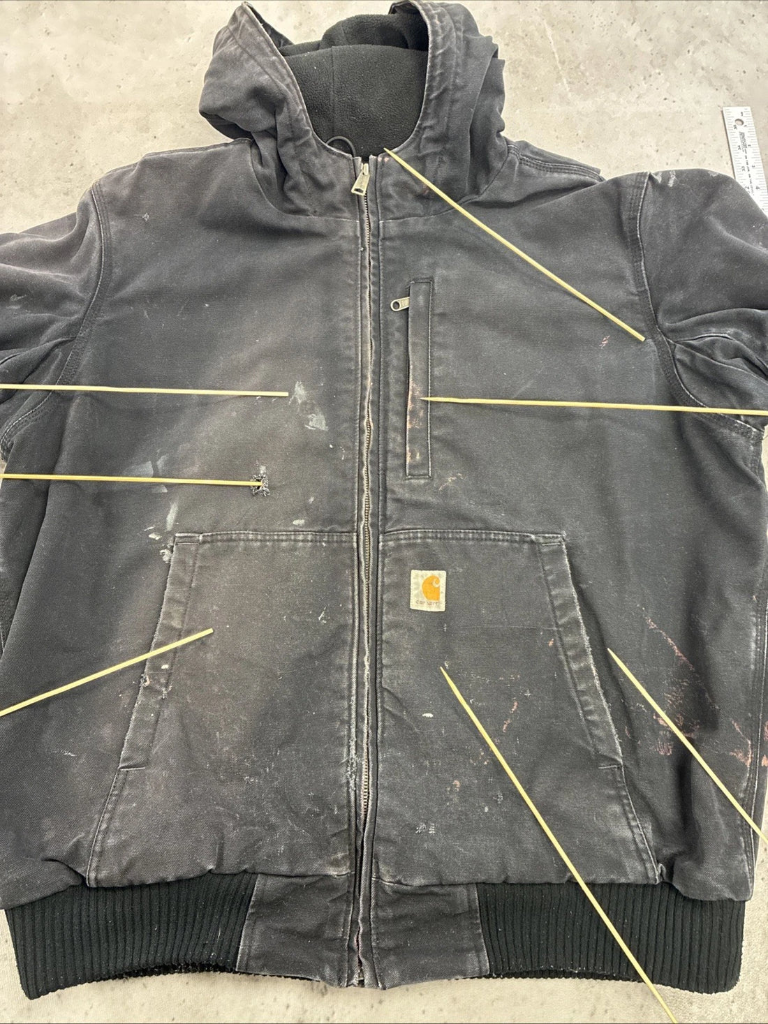 Carhartt Canvas Full Swing Work Jacket Size XL Paint