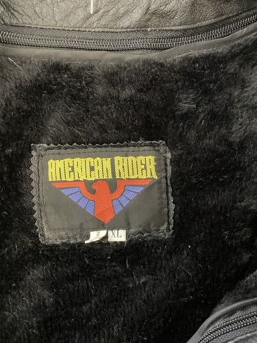 Vintage American Rider USA Eagle Leather Bomber Jacket Size XL