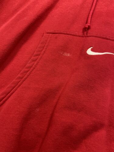 Vintage Nike Sweatshirt Hoodie Size Medium Red Embroidered Swoosh