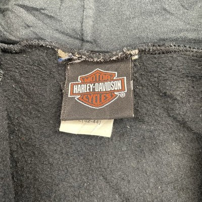 Harley Davidson Motorcycles Full Zip Sweatshirt Hoodie Size Large Black
