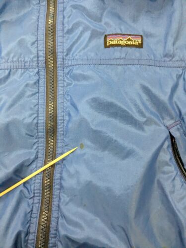 Vintage Patagonia Light Bomber Jacket Size Small Blue Fleece Lined