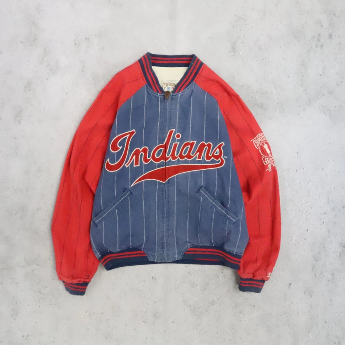 Vintage Cleveland Indians Mirage Jacket Size Medium Reversible MLB