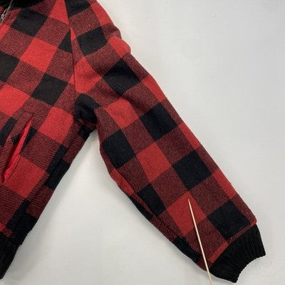 Vintage Fieldmaster Wool Bomber Jacket Size XL Buffalo Plaid Reversible