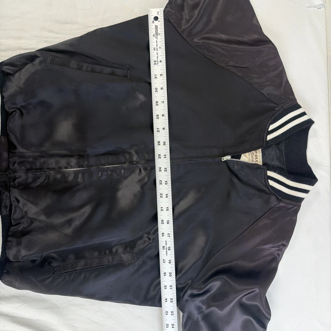 Vintage NBC Peacock Satin Bomber Jacket Size Medium