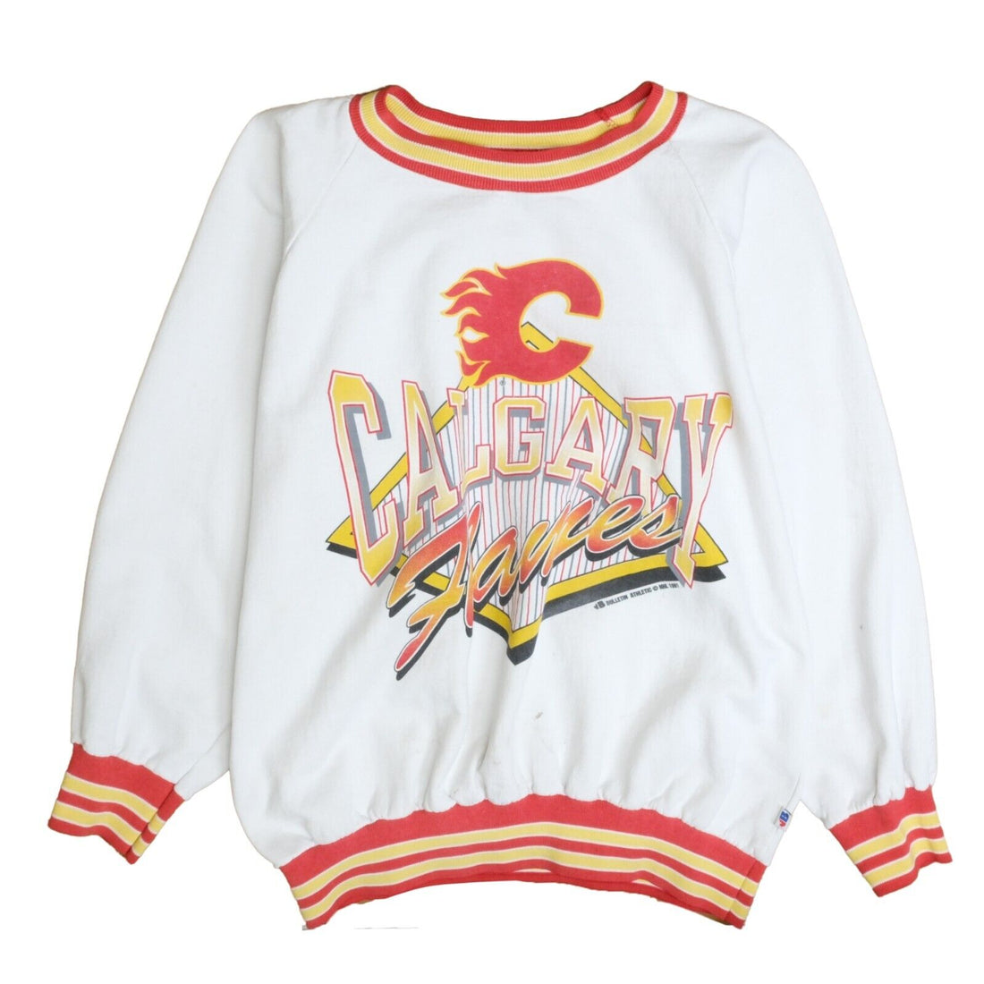 Vintage Calgary Flames Sweatshirt Crewneck Size Large 1991 90s NHL
