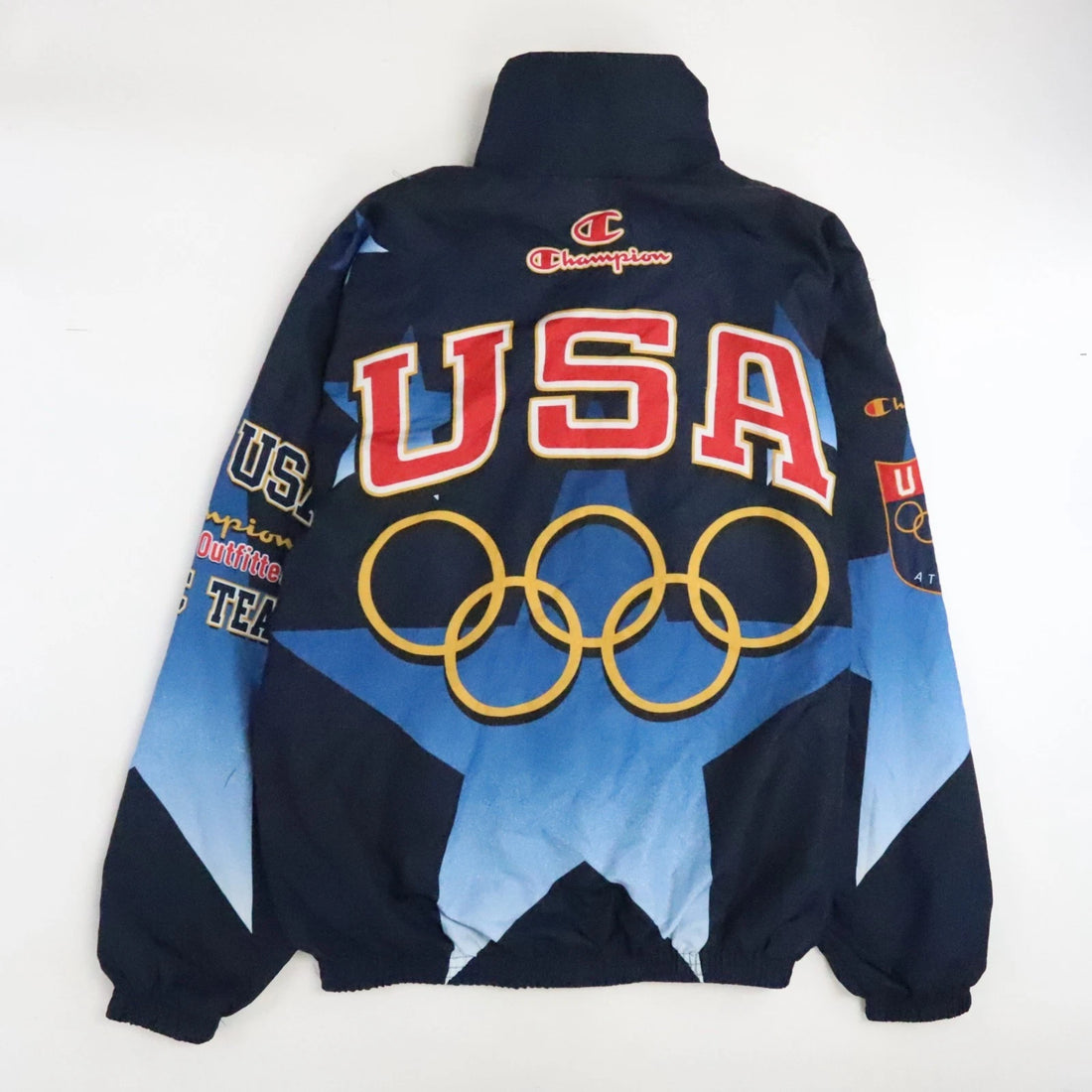 Vintage Team USA Olympic Champion Windbreaker Light Jacket Large All Over Print