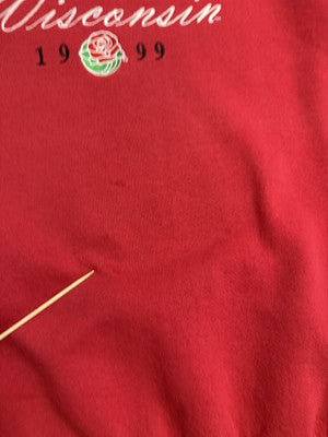 Vintage Champion Spell Out Crewneck Sweatshirt Size Large Red 80s