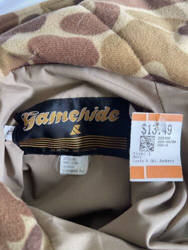 Vintage Gamehide Hushide Foursquare Parka Coat Jacket Large Camouflage Hunting