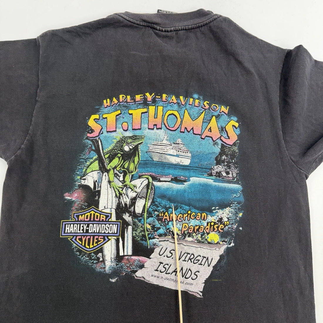 Vintage Harley Davidson St Thomas Pocket T-Shirt Size Medium