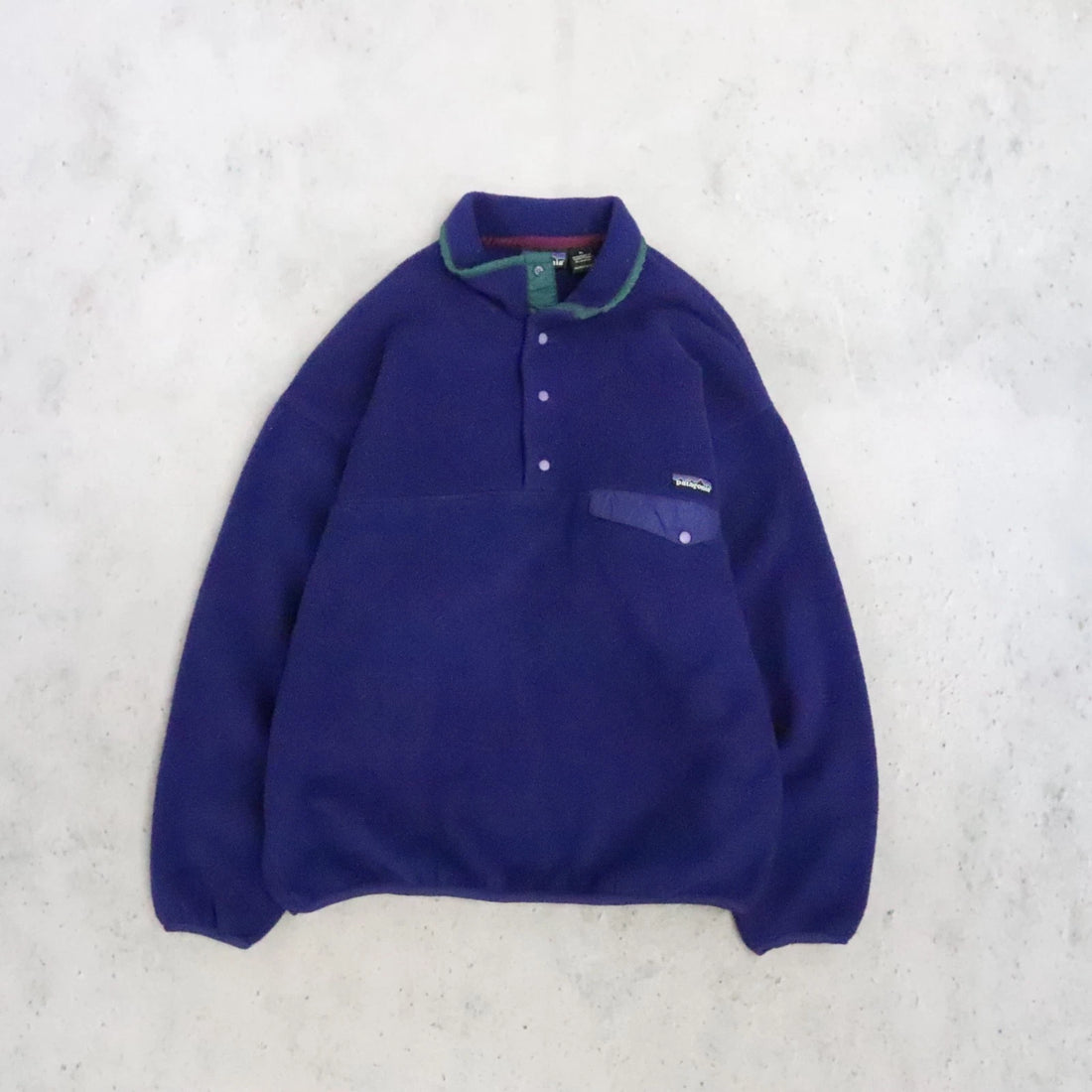 Vintage Patagonia Synchilla Snap T Fleece Jacket Size XL Purple 90s