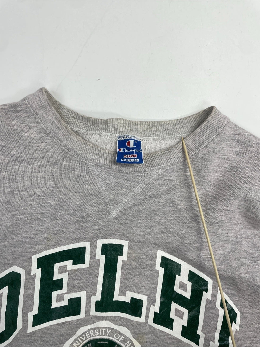 Vintage Delhi Dad Crest Champion Crewneck Sweatshirt Size XL 80s