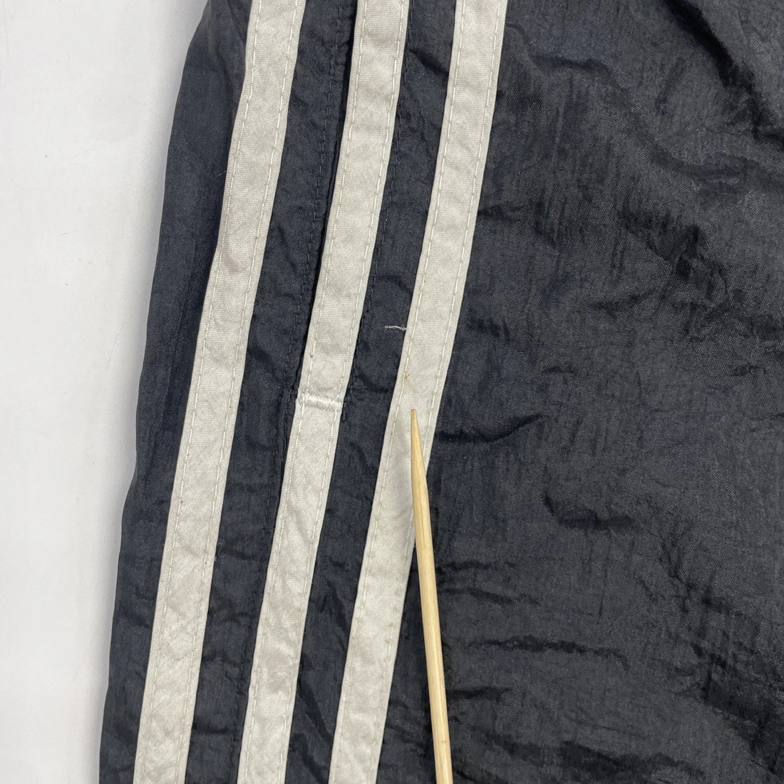 Vintage Adidas Nylon Track Pants Size Large Black Striped