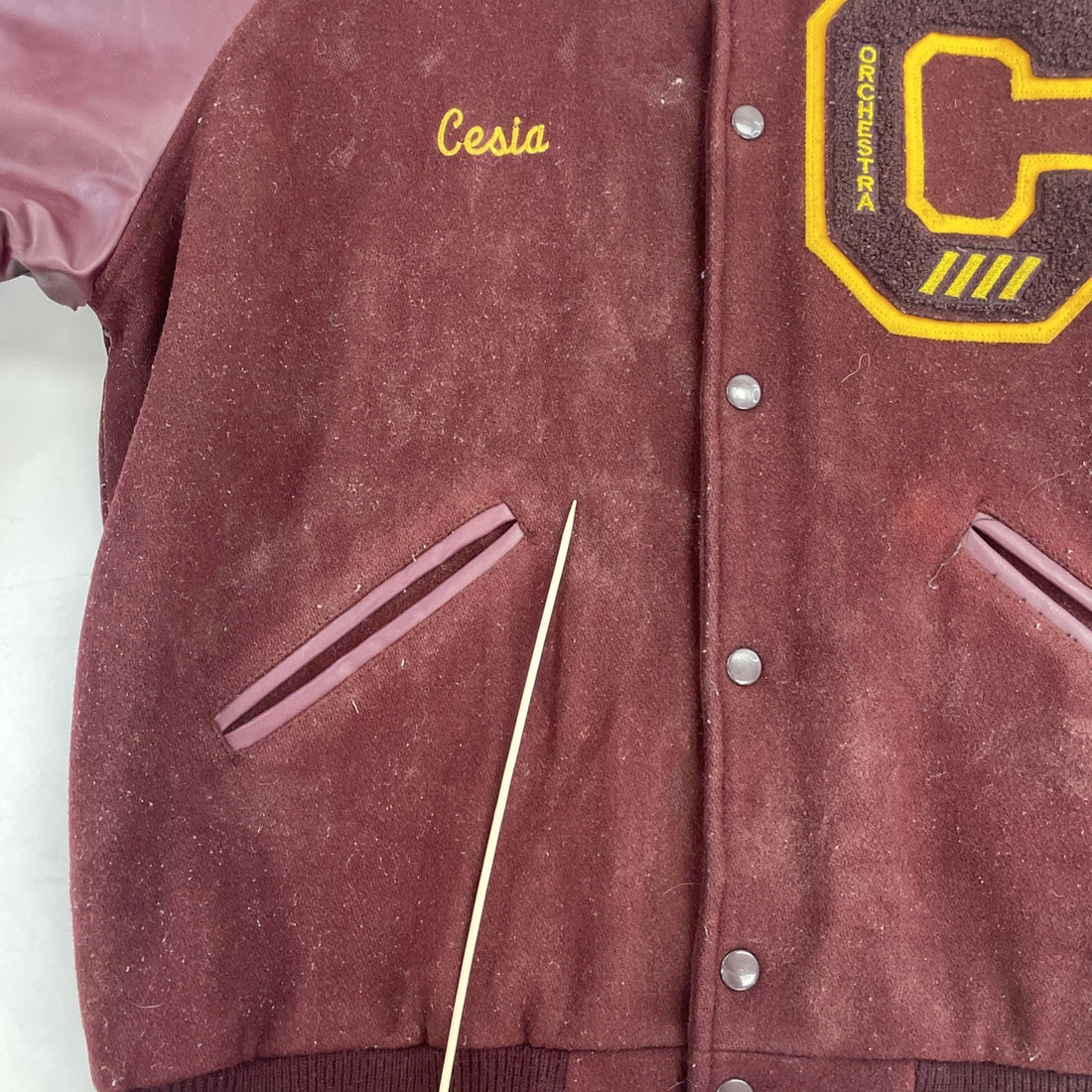 Cortes Orchestra Leather Wool Varsity Jacket Size Medium 2009