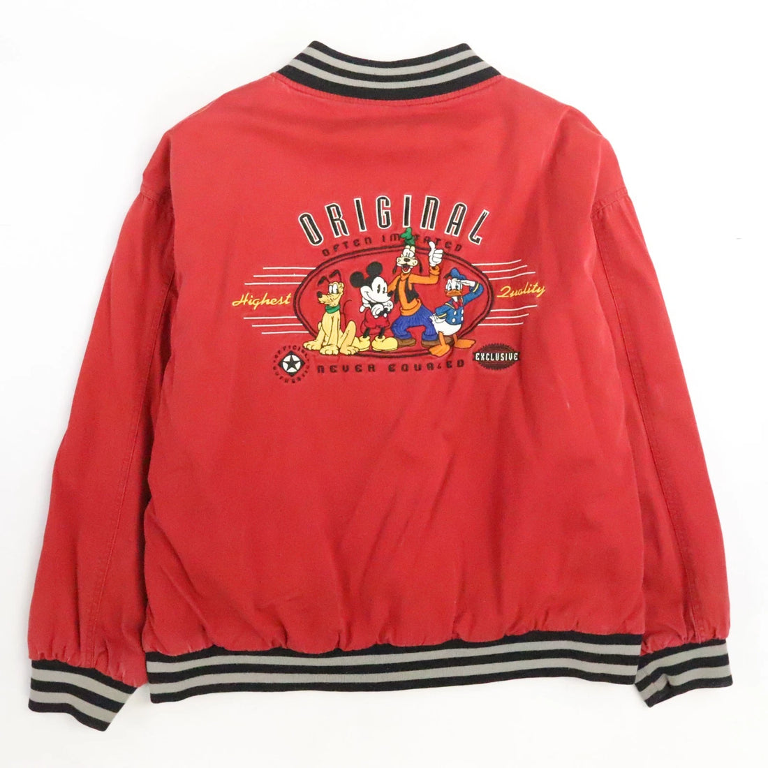 Vintage Mickey Mouse Often Imitated Never Equaled Disney Bomber Jacket Size XL