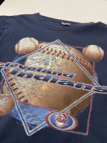 Vintage Cleveland Indians Baseball Starter T-Shirt Youth Size Large Bl –  Throwback Vault
