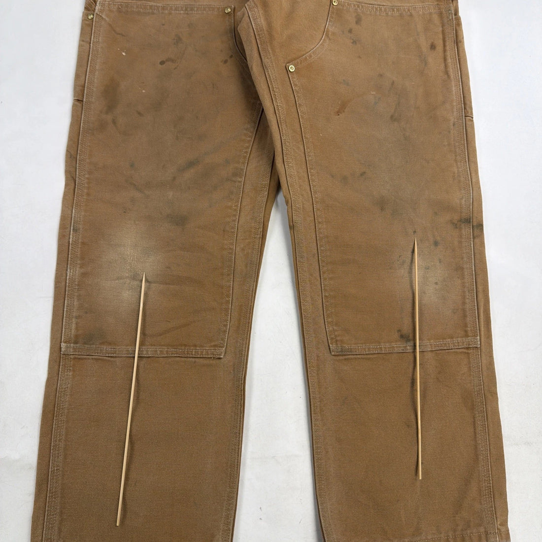 Carhartt Canvas Double Knee Carpenter Work Pants Size 36 X 30 B01 BRN