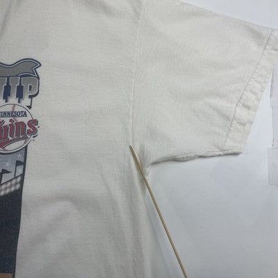 Vintage Anaheim Angels Minnesota Twins Bobblehead T-Shirt Size XL 2002 MLB