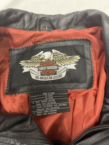 Vintage Harley Davidson Leather Classic Motorcycle Jacket Size Large Rhinestones