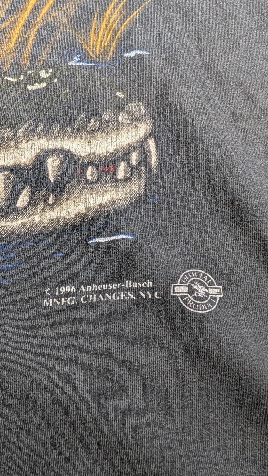 Vintage Budweiser Frog Crocodile Alligator This Bud's For You T-Shirt Large 90s