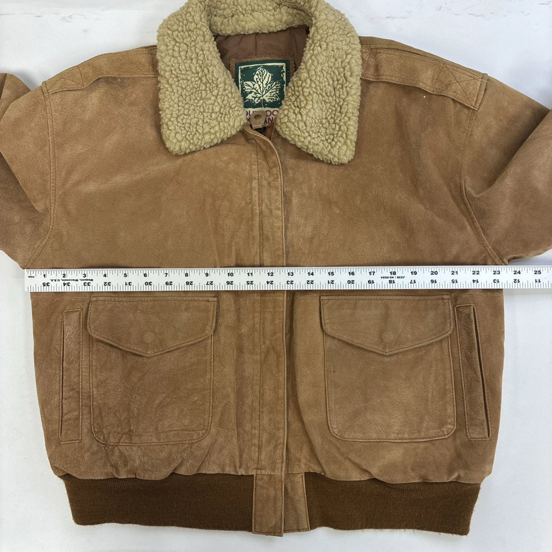 Vintage Leather Suede Bomber Jacket Size Large