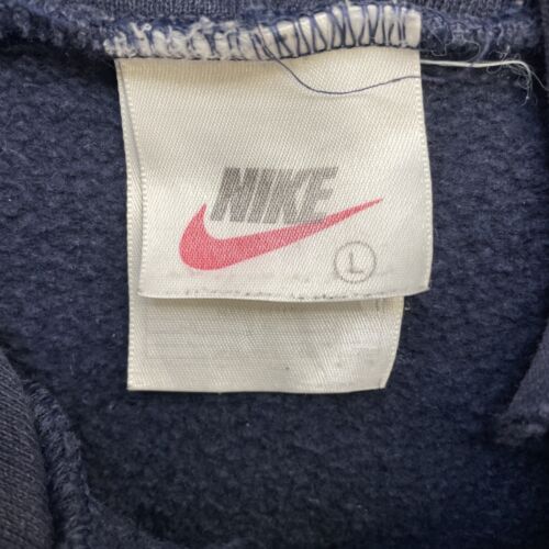 Vintage Nike Middle Swoosh Sweatshirt Hoodie Size Large Blue 90s